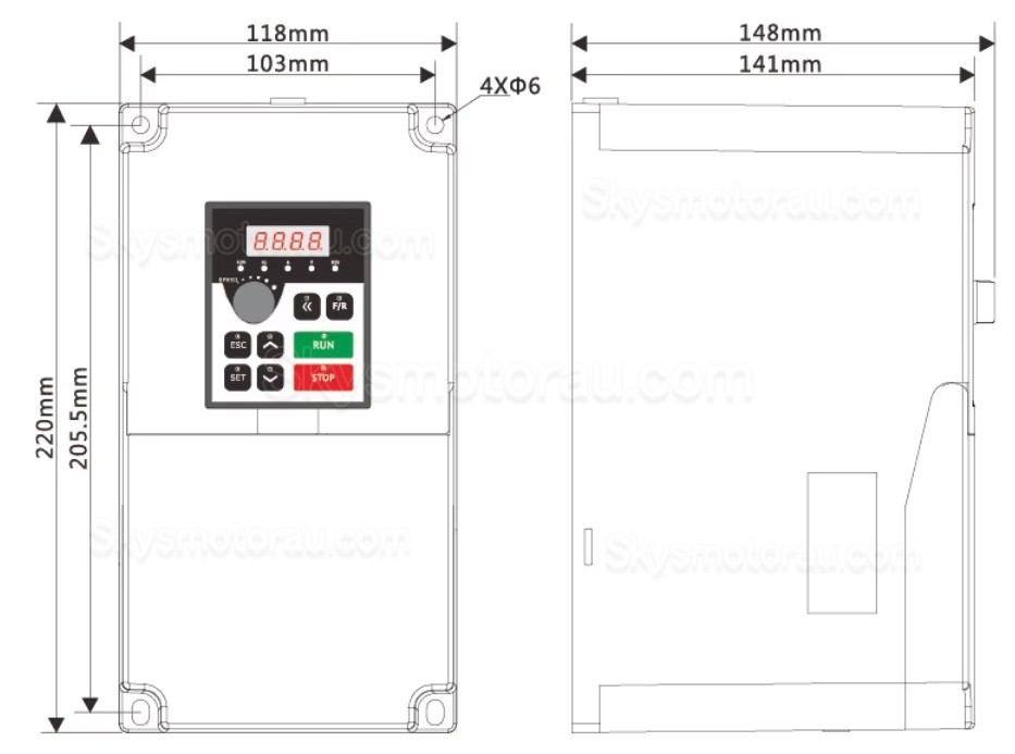 3.7KW 5HP Variable Frequency Drive H100-3.7S2/H100-3.7T4 220V/380V Single/Three Phase Input